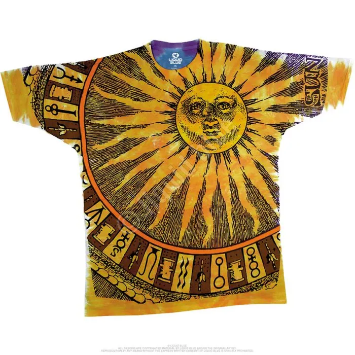 Liquid Blue TShirt Men Sun Moon TieDye TShirt
