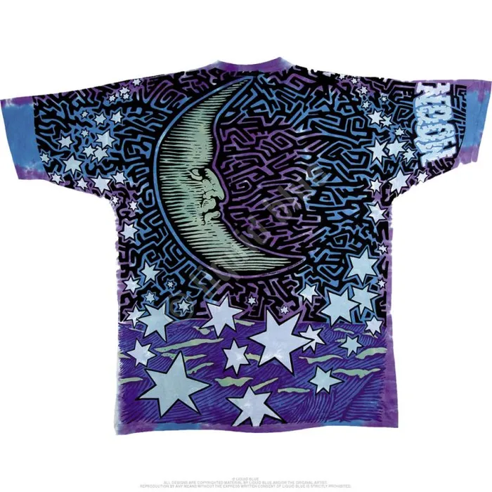 Liquid Blue TShirt Men Sun Moon TieDye TShirt