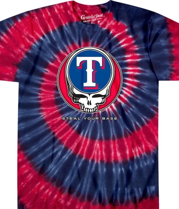Liquid Blue TShirt Men Texas Rangers Steal Your Base TieDye TShirt