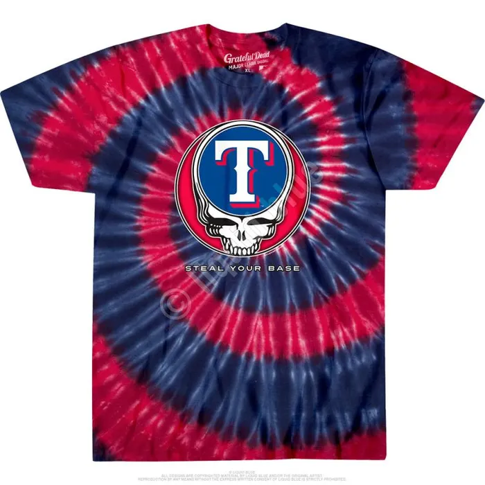 Liquid Blue TShirt Men Texas Rangers Steal Your Base TieDye TShirt