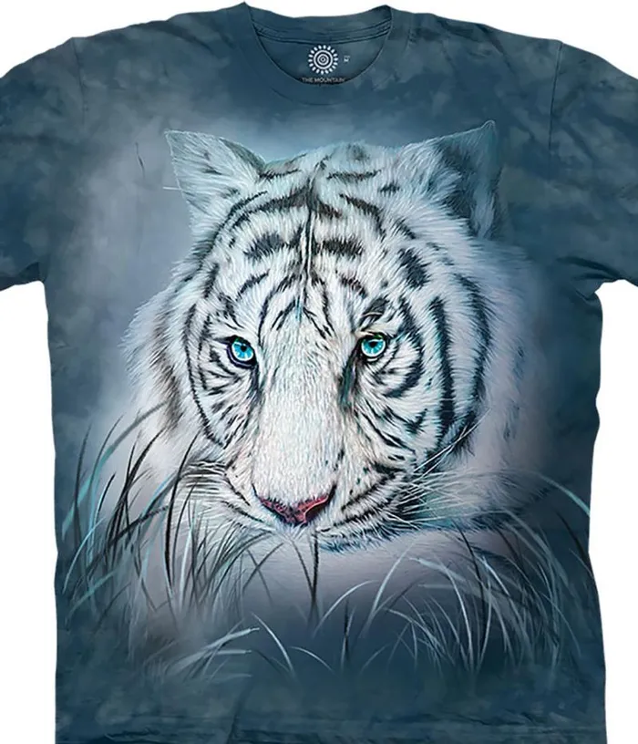 Liquid Blue TShirt Men Thoughtful White Tiger Classic Cotton TShirt