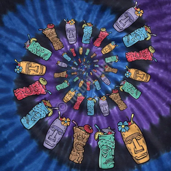 Liquid Blue TShirt Men Tiki Spiral TieDye TShirt