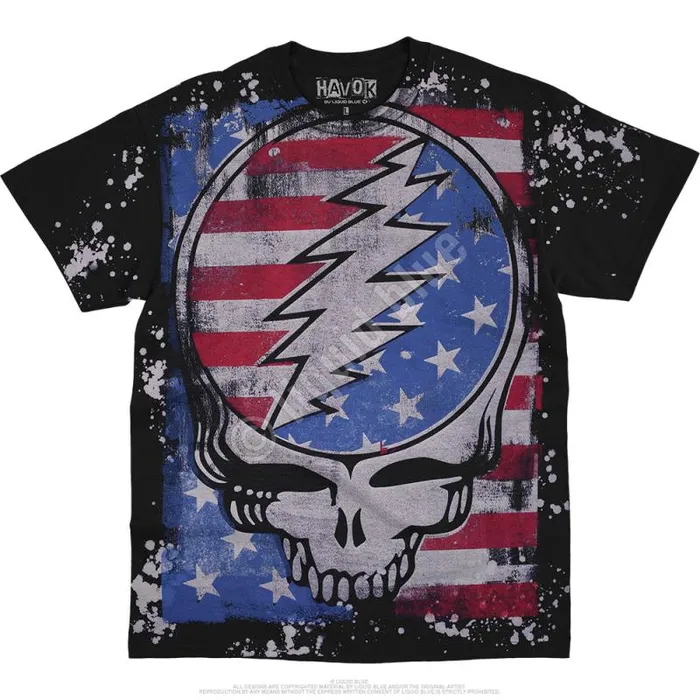 Liquid Blue TShirt Men True Blue SYF Havok Black TShirt