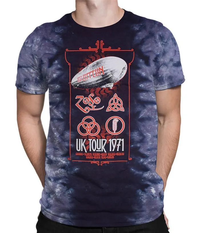 Liquid Blue TShirt Men Uk Tour 1971 TieDye TShirt