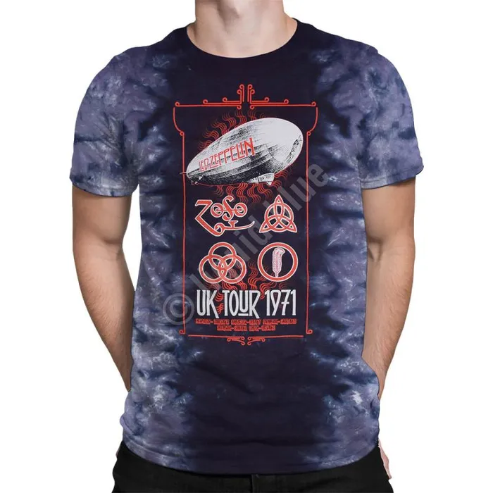 Liquid Blue TShirt Men Uk Tour 1971 TieDye TShirt
