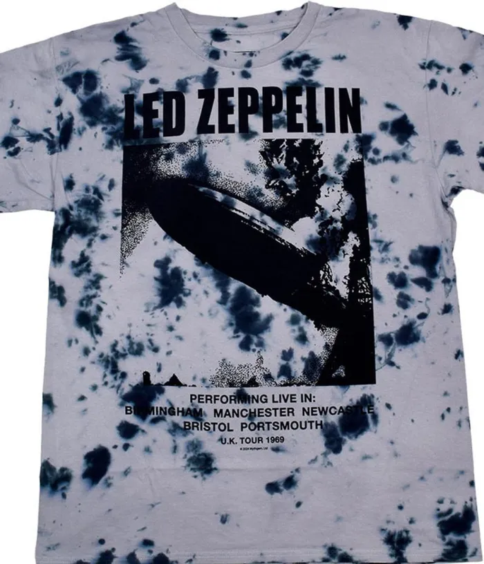 Liquid Blue TShirt Men Zeppelin UK 69 TieDye TShirt