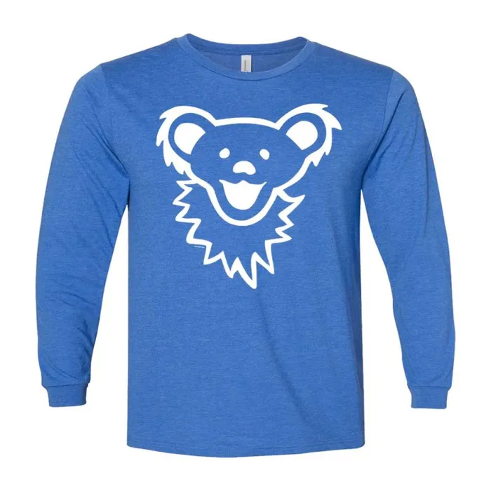 Liquid Blue Youth Kids Dancing Bear Face Royal Youth Long Sleeve TShirt