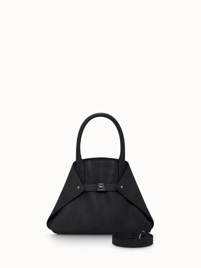 Little Ai Messenger Bag In Cervocalf Leather Black Women Akris Crossbody Bags
