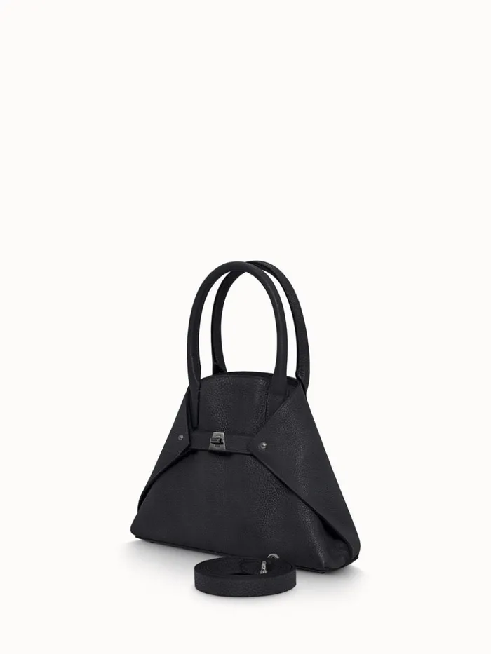 Little Ai Messenger Bag In Cervocalf Leather Black Women Akris Crossbody Bags
