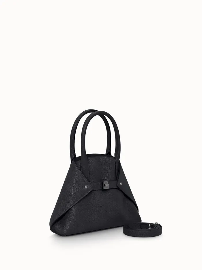 Little Ai Messenger Bag In Cervocalf Leather Black Women Akris Crossbody Bags