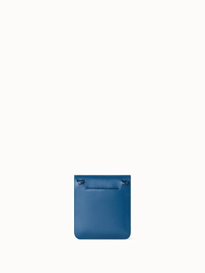 Little Anouk Messenger Bag In Cervocalf Leather Pacific Denim Women Akris Messenger Bags