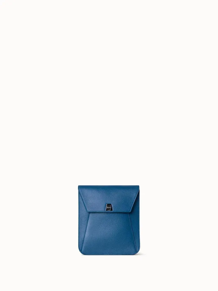 Little Anouk Messenger Bag In Cervocalf Leather Pacific Denim Women Akris Messenger Bags