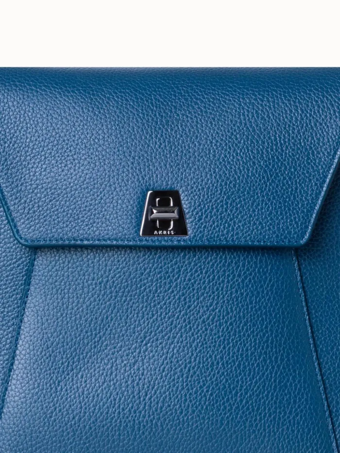 Little Anouk Messenger Bag In Cervocalf Leather Pacific Denim Women Akris Messenger Bags