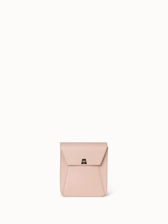 Little Anouk Messenger In Calf Leather Pale Rose Women Akris Messenger Bags