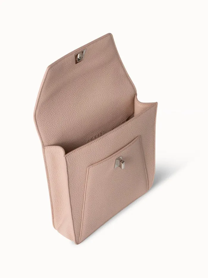 Little Anouk Messenger In Calf Leather Pale Rose Women Akris Messenger Bags