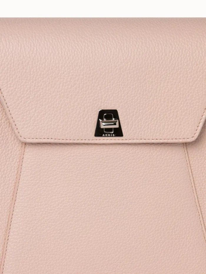 Little Anouk Messenger In Calf Leather Pale Rose Women Akris Messenger Bags