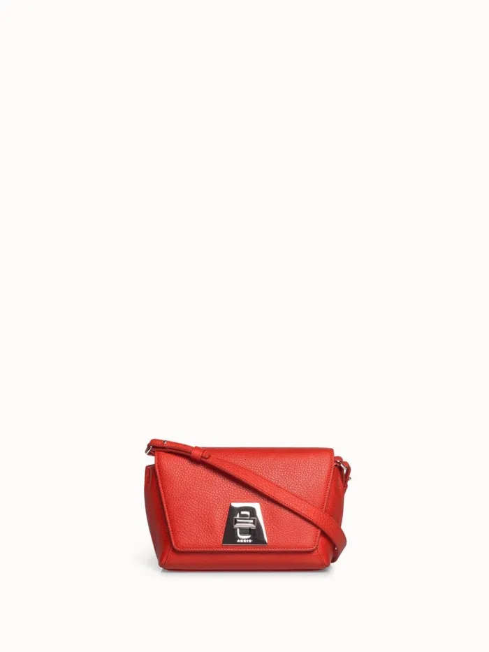 Little Day Bag In Cervocalf Leather With Silver Colored Hardware Scarlet Women Akris Crossbody Bags