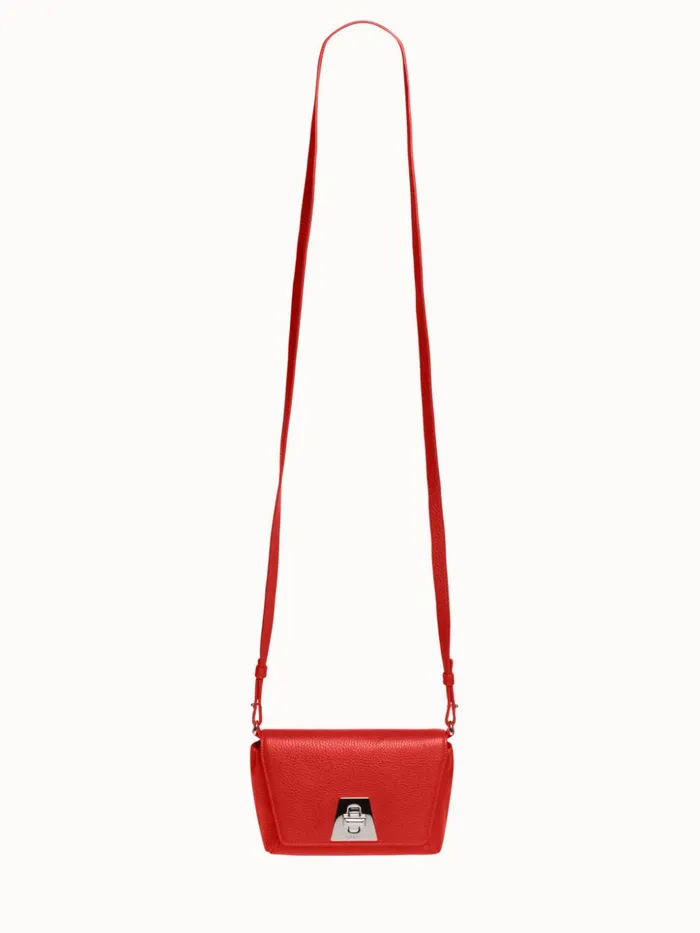 Little Day Bag In Cervocalf Leather With Silver Colored Hardware Scarlet Women Akris Crossbody Bags