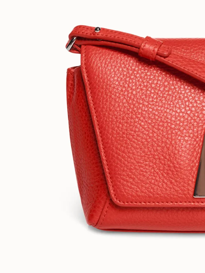 Little Day Bag In Cervocalf Leather With Silver Colored Hardware Scarlet Women Akris Crossbody Bags