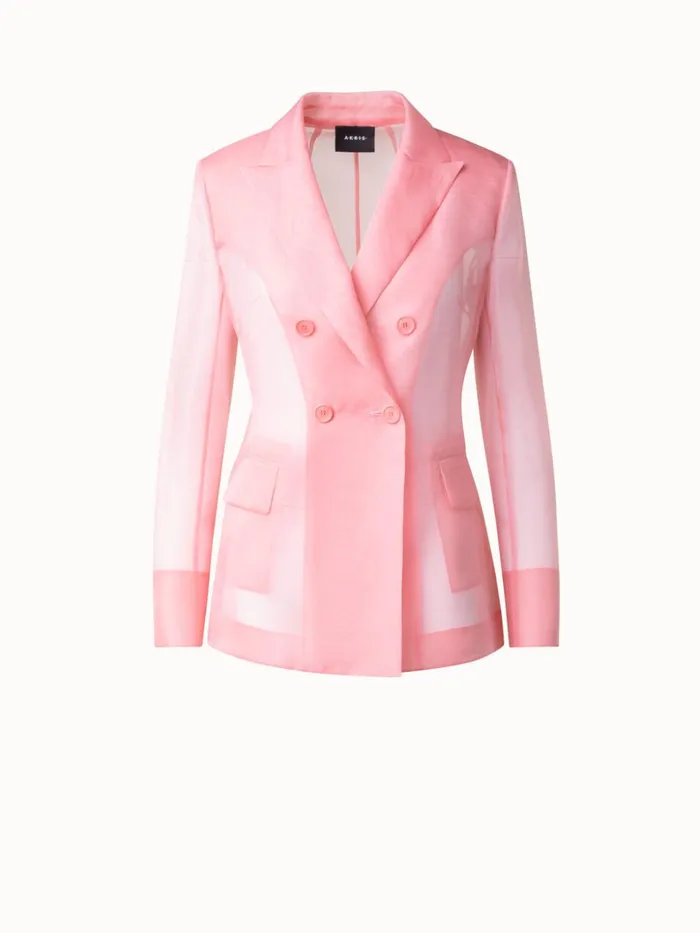 Long Sheer Silk Jacket Lotus Women Akris Jackets