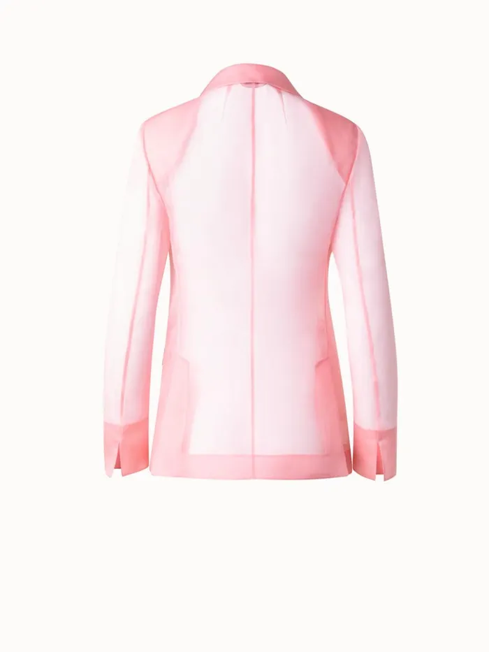 Long Sheer Silk Jacket Lotus Women Akris Jackets