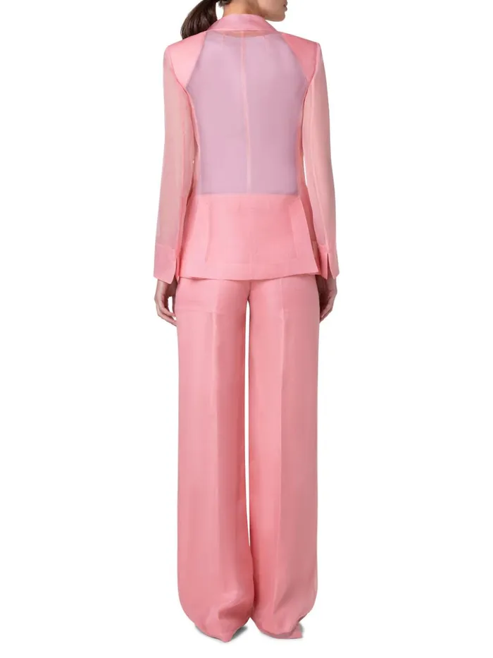 Long Sheer Silk Jacket Lotus Women Akris Jackets