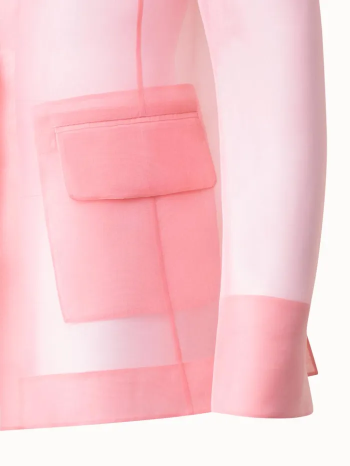 Long Sheer Silk Jacket Lotus Women Akris Jackets
