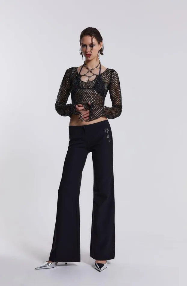 Long Sleeve Tops Women Jaded London Capella Knitted Top With Hardware Trim