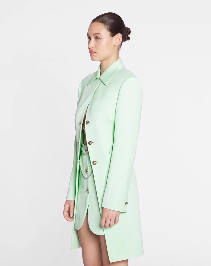 Longsleeved Fitted Jacket Water Blue Women Lanvin Coats and Jackets Longsleeved Fitted Jacket Water Blue Women Lanvin Coats and Jackets