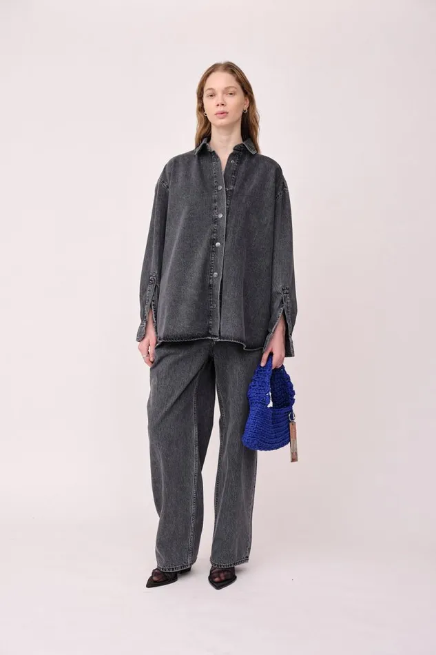 Loretta 8211 Dark Grey Women Won Hundred Shirts and Blouses