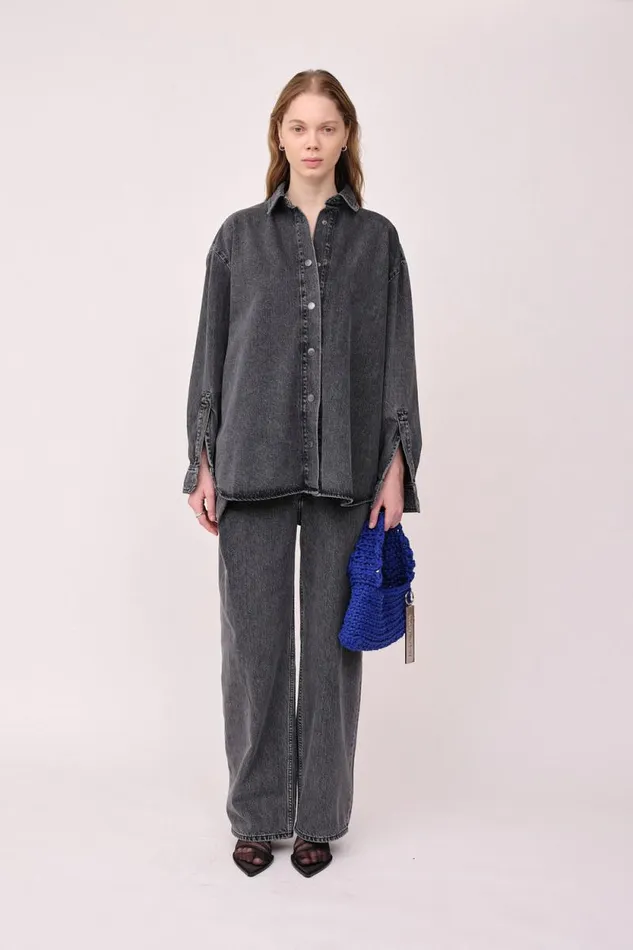 Loretta 8211 Dark Grey Women Won Hundred Shirts and Blouses