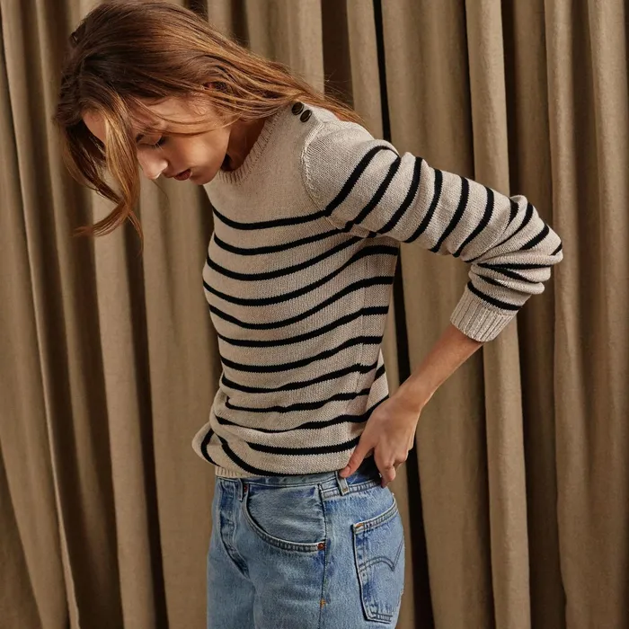 Love Stories Sweaters Zadie Sweater Black and White 8211 Women