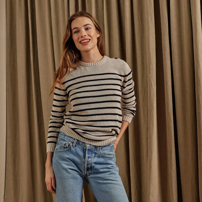 Love Stories Sweaters Zadie Sweater Black and White 8211 Women