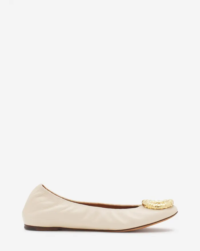 Mlodie Leather Ballerina Flat Beige 2 Women Lanvin Ballerinas