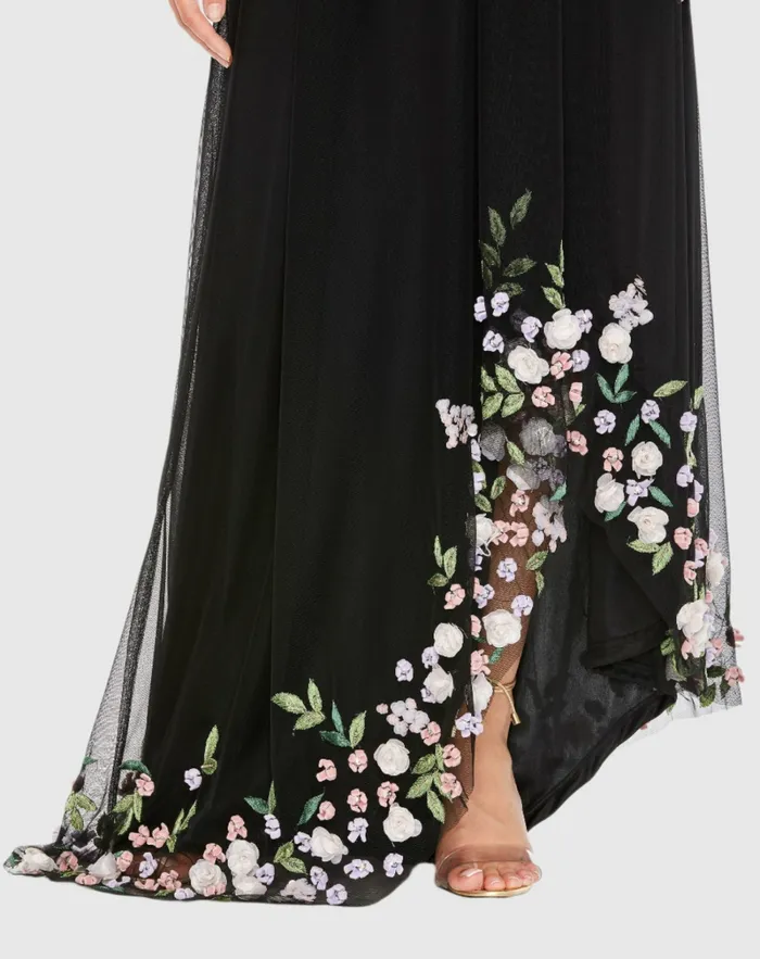 Mac Duggal Daytime Dresses Women One Shoulder Trapeze Embellished High Low Dress Orchid Multi