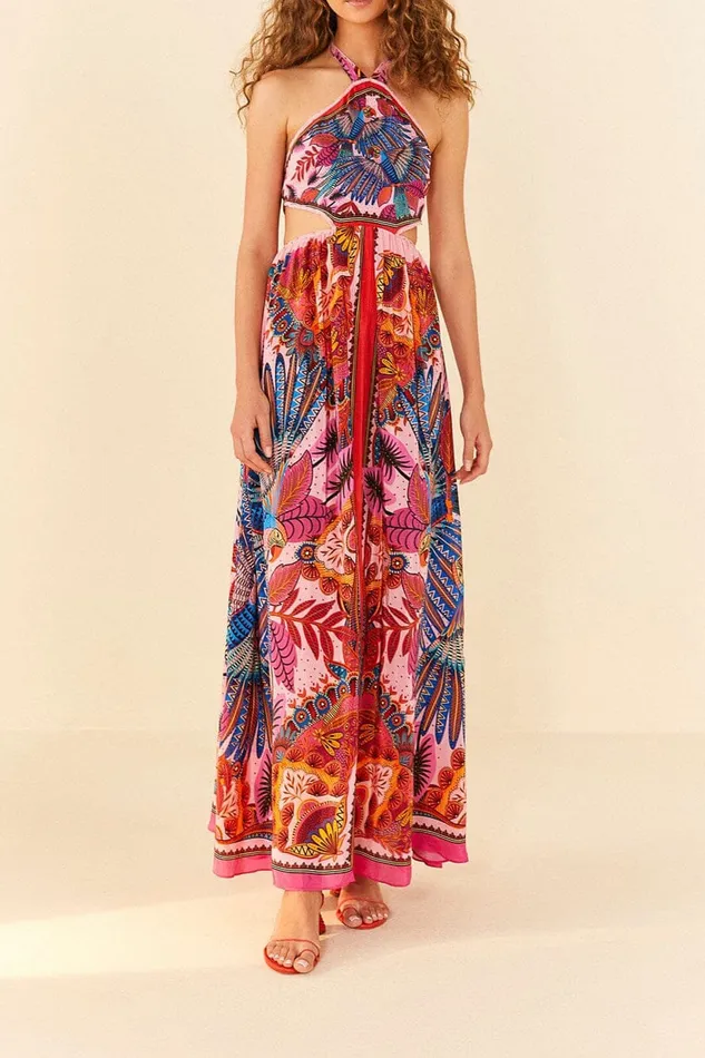 Macaw Scarf Maxi Dress Women Farm Rio Maxi Dresses