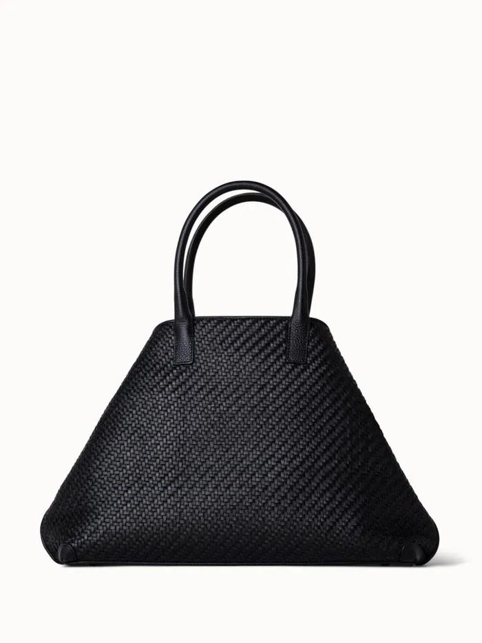 Medium Ai Messenger Bag In Braided Leather Black Women Akris Crossbody Bags