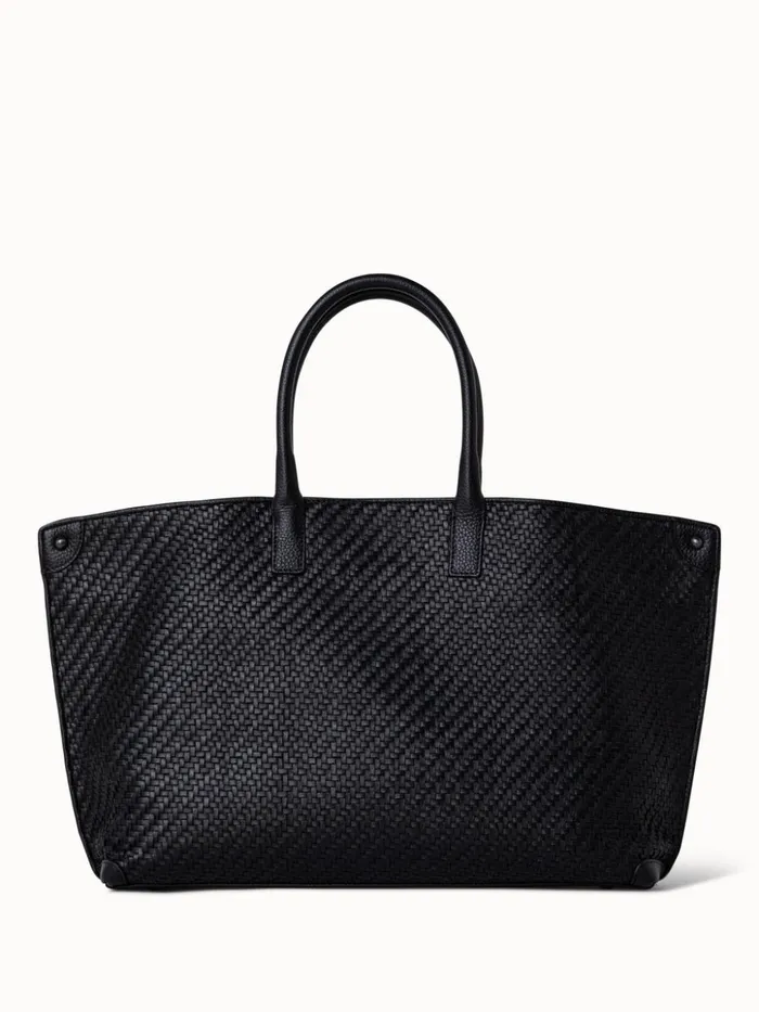 Medium Ai Messenger Bag In Braided Leather Black Women Akris Crossbody Bags