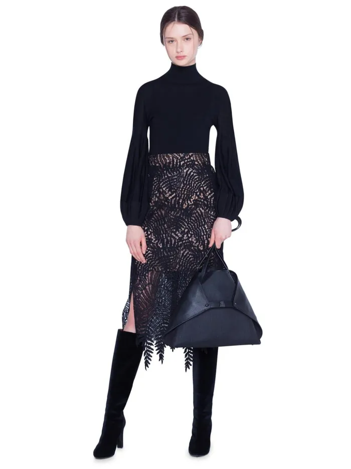 Medium Ai Shoulder Bag In Horsehair And Leather Black Women Akris Shoulder Bags