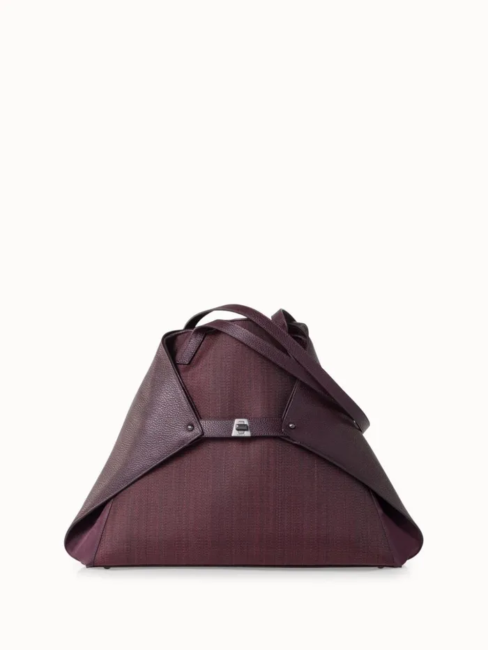 Medium Ai Shoulder Bag In Horsehair And Leather Burgundy Women Akris Shoulder Bags