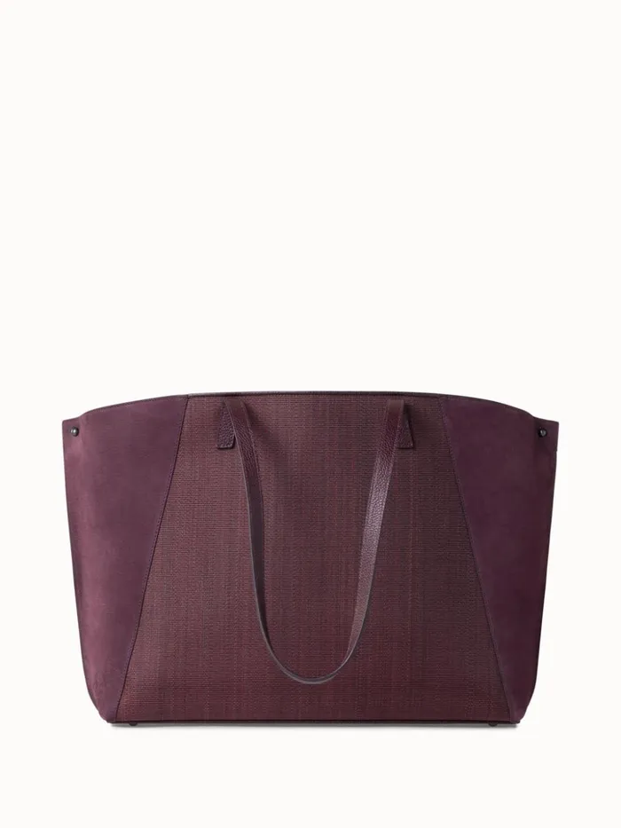 Medium Ai Shoulder Bag In Horsehair And Leather Burgundy Women Akris Shoulder Bags