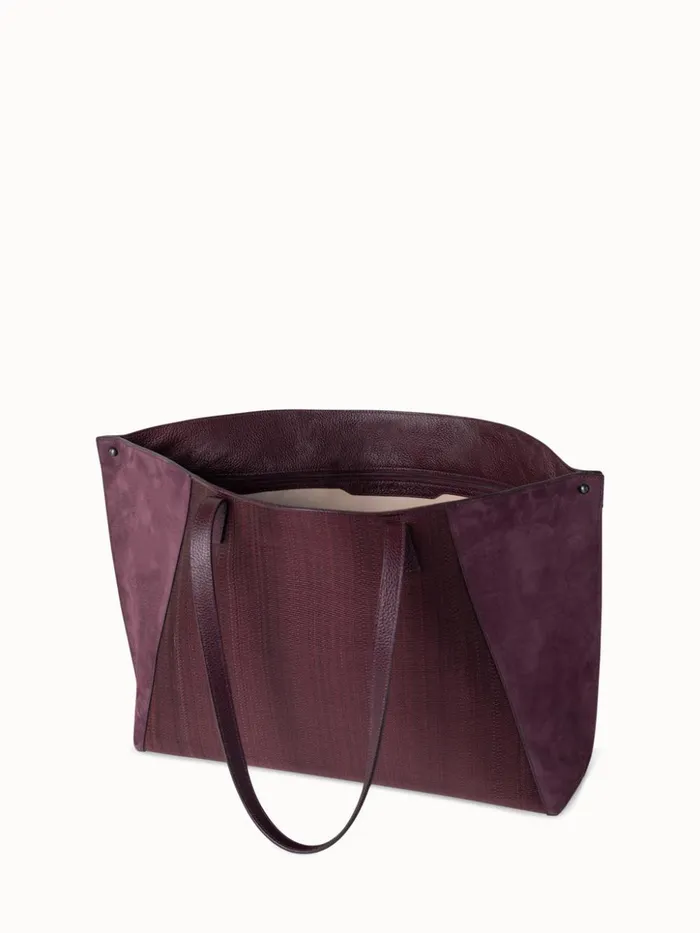 Medium Ai Shoulder Bag In Horsehair And Leather Burgundy Women Akris Shoulder Bags