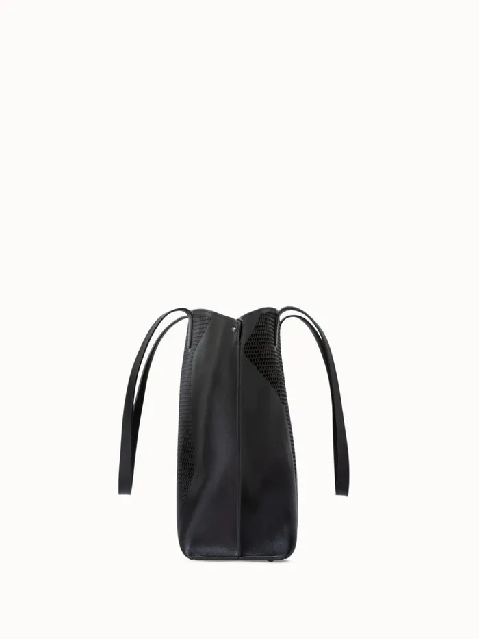 Medium Ai Shoulder Bag In Leather With Lasercut Kinderstern Black Women Akris Shoulder Bags