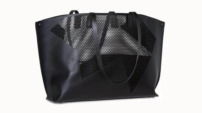 Medium Ai Shoulder Bag In Leather With Lasercut Kinderstern Black Women Akris Shoulder Bags