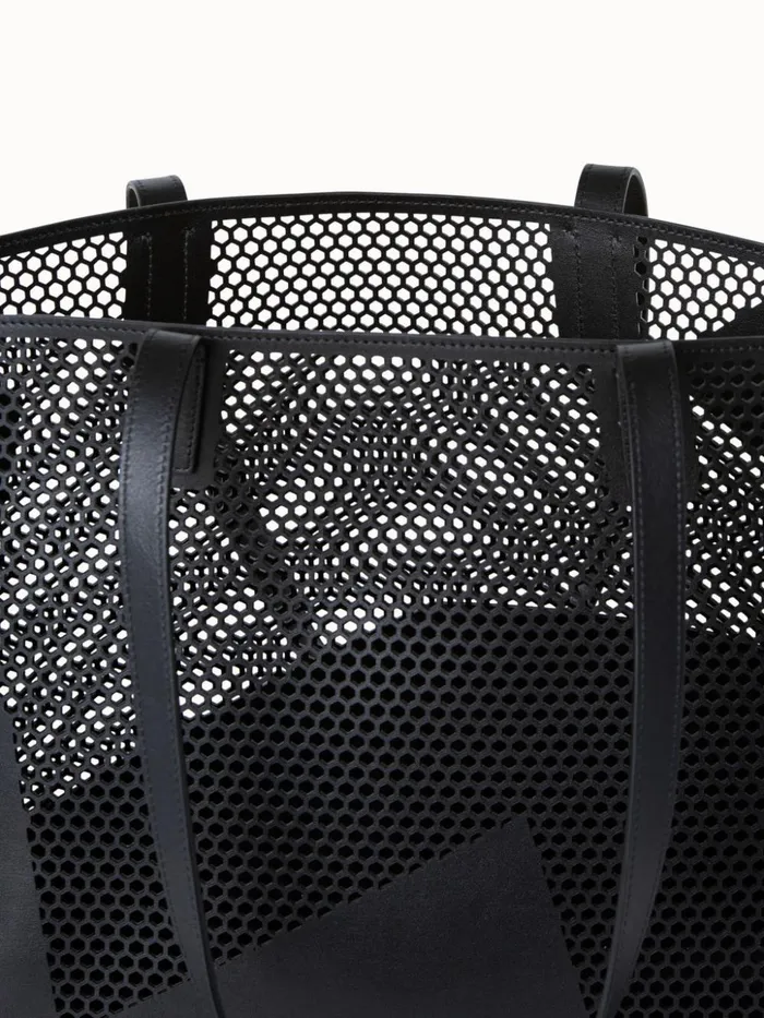 Medium Ai Shoulder Bag In Leather With Lasercut Kinderstern Black Women Akris Shoulder Bags