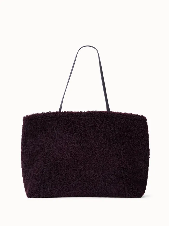 Medium Ai Shoulder Bag In Reversible Shearling Burgundy Women Akris Shoulder Bags