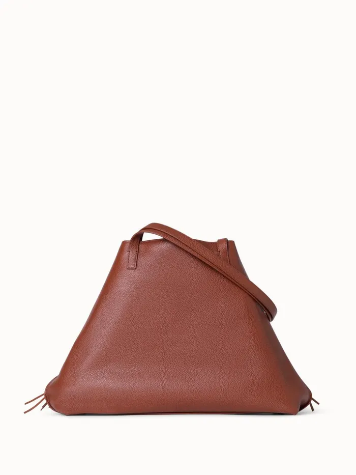 Medium Ai Shoulder Bag In Woven Leather With Fringes Caramelwhite Women Akris Tote Bags