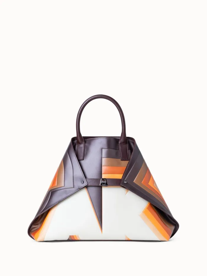 Medium Ai Top Handle Bag In Leather With 3D Superimposed Letters Print Multicolor Women Akris Crossbody Bags Medium Ai Top Handle Bag In Leather With 3D Superimposed Letters Print Multicolor Women Akris Crossbody Bags