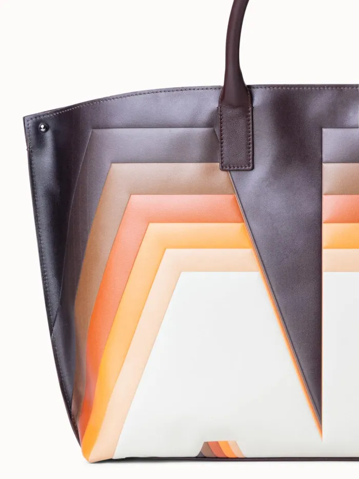 Medium Ai Top Handle Bag In Leather With 3D Superimposed Letters Print Multicolor Women Akris Crossbody Bags