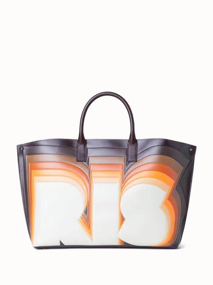 Medium Ai Top Handle Bag In Leather With 3D Superimposed Letters Print Multicolor Women Akris Crossbody Bags